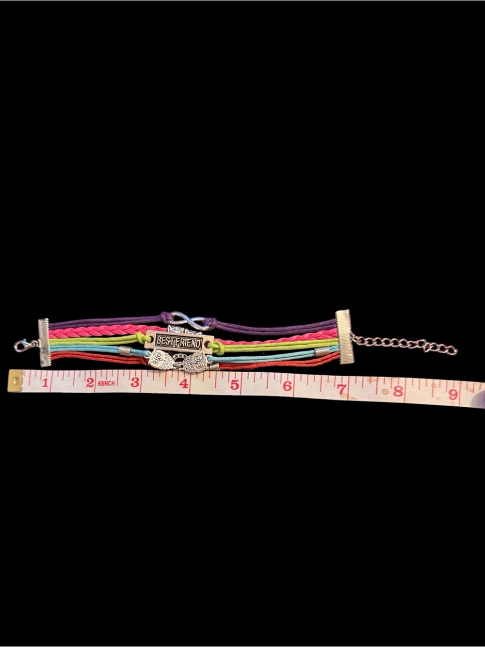 Colorful Best Friend Multi Strand Bracelet w Charms - Picture 6 of 7